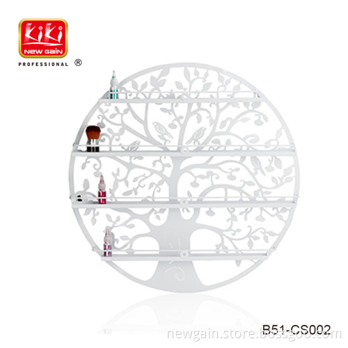 Wall Mount 6 Tier Nail Polish Organizer Bird Tree Design Metal Display Rack